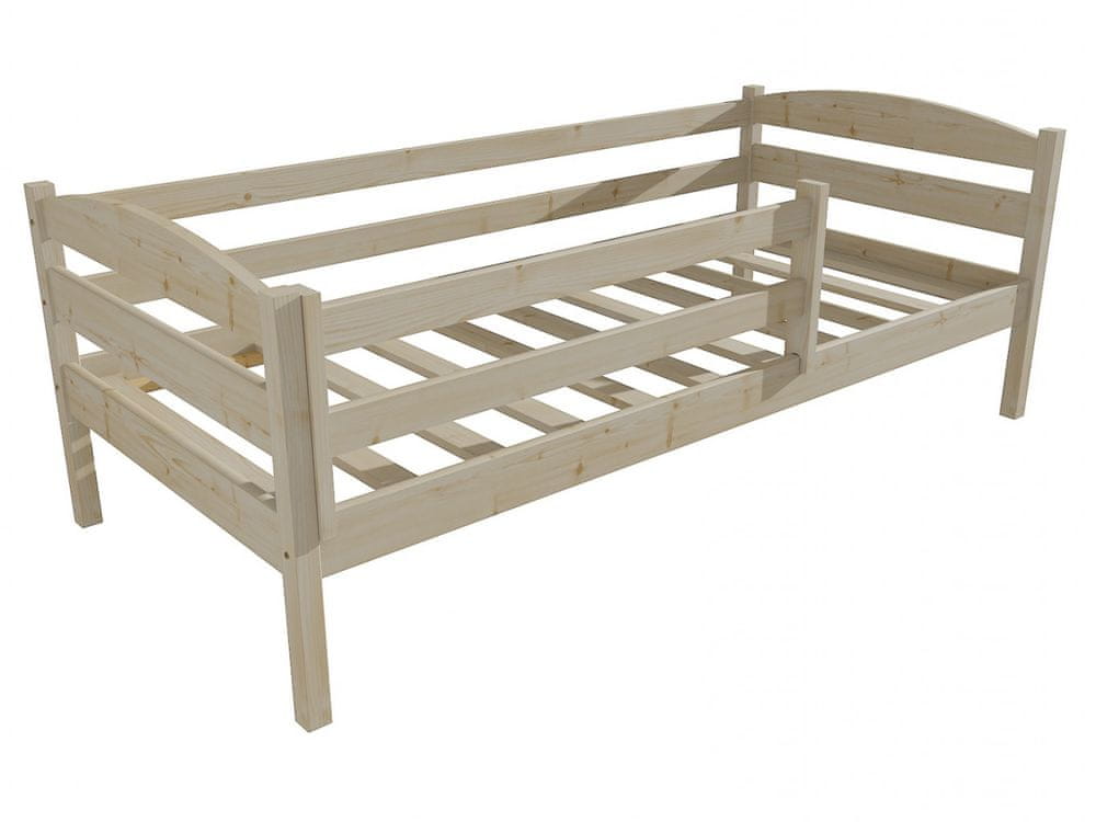 eoshop Detská posteľ DP 020 so zábranou (Rozmer: 70 x 160 cm, Farba dreva: surové drevo)